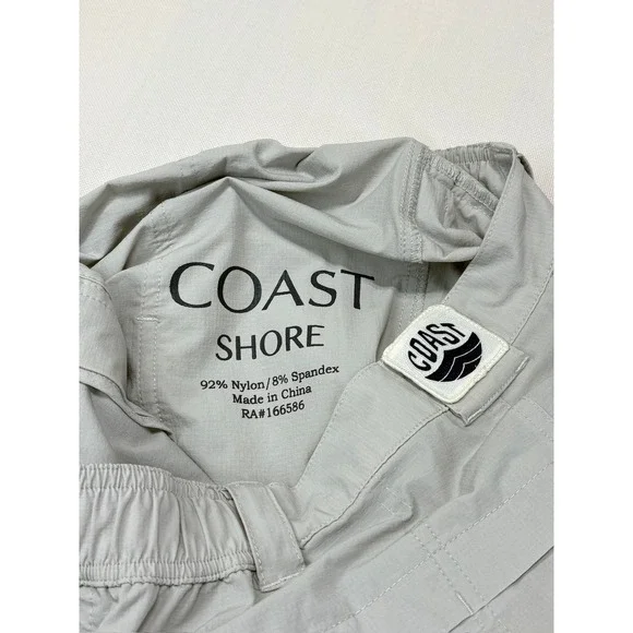 Coast Shore Men's Nylon Blend Gray Shorts Size Small Elastic Waist - Picture 9 of 16
